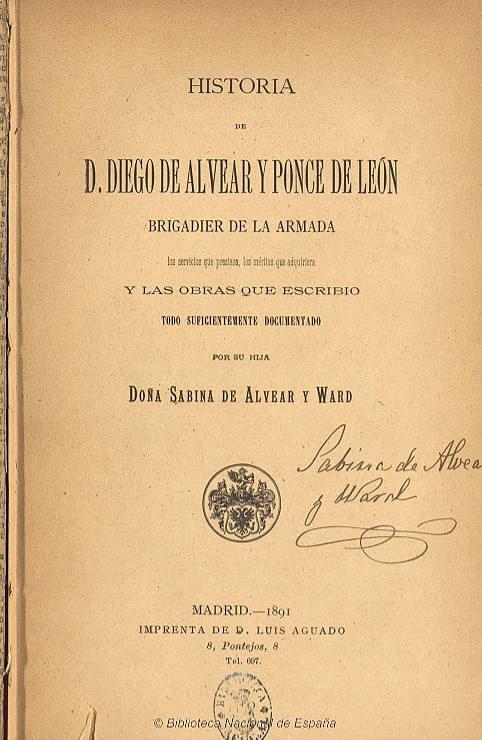 Libro de Sabina de Alvear y Ward.